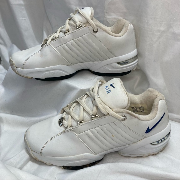 Nike Air Womens Training Leather Running Shoes Size 8 (39) White & Blue. - Picture 6 of 7